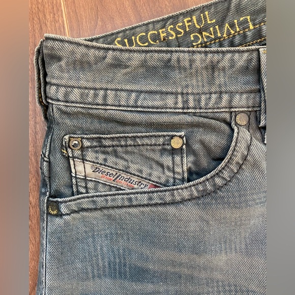 Diesel Men's Thavar Jeans Distressed greenish Wash Skinny SlimFit Vintage W29L32 - Picture 5 of 10